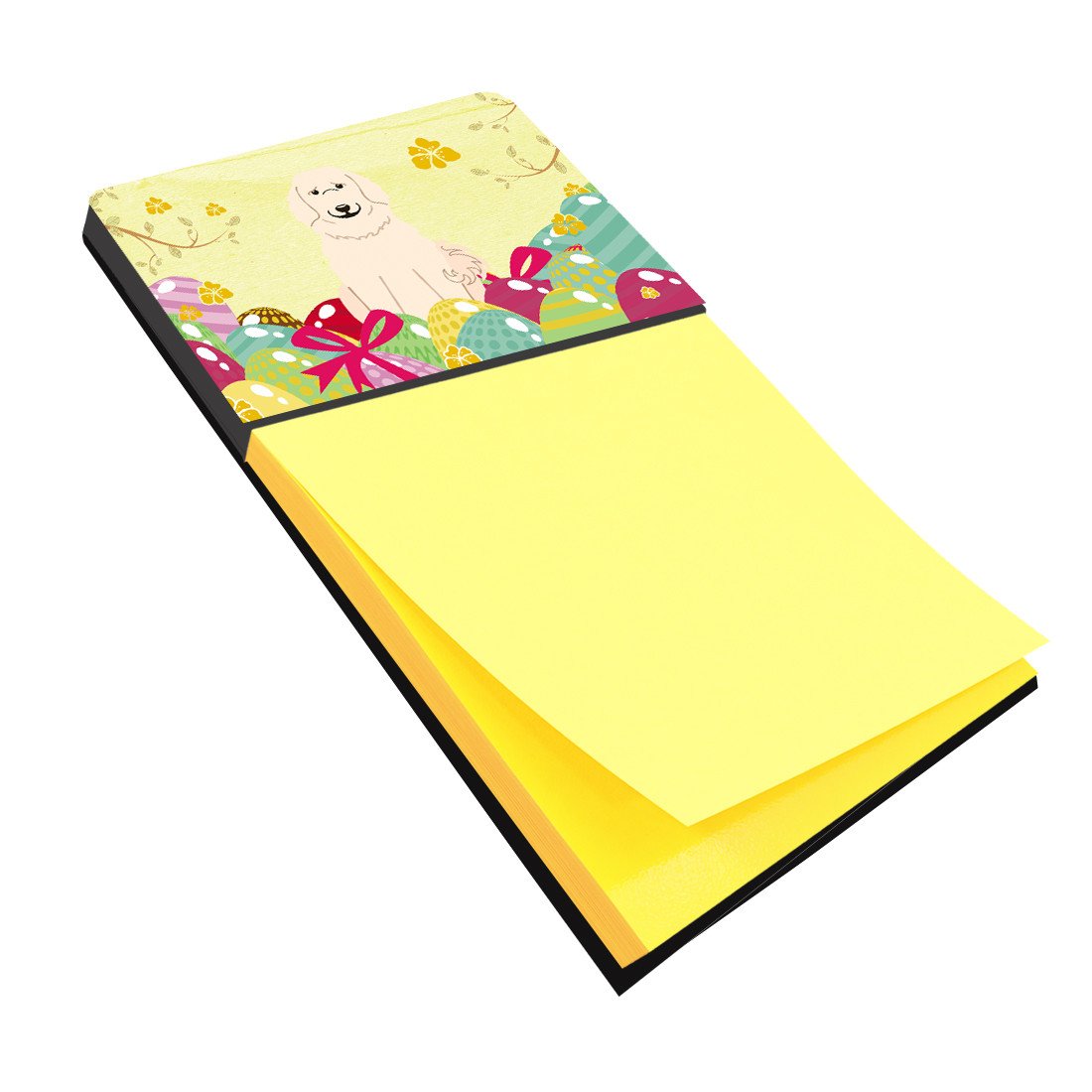 Easter Eggs Great Pyrenese Watercolor Sticky Note Holder Refillable Dispenser Desk Accessory 3x3 Pad Gift