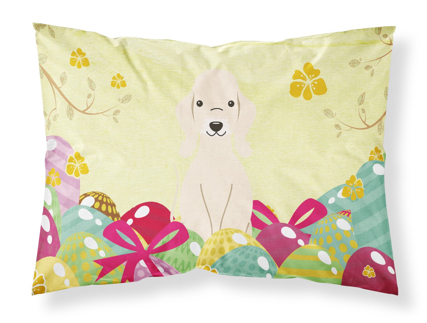 Easter Eggs Bedlington Terrier Sandy Standard Pillowcase Lightweight Super Soft Easy Care Decorative Artwork Pillowcase, Standard