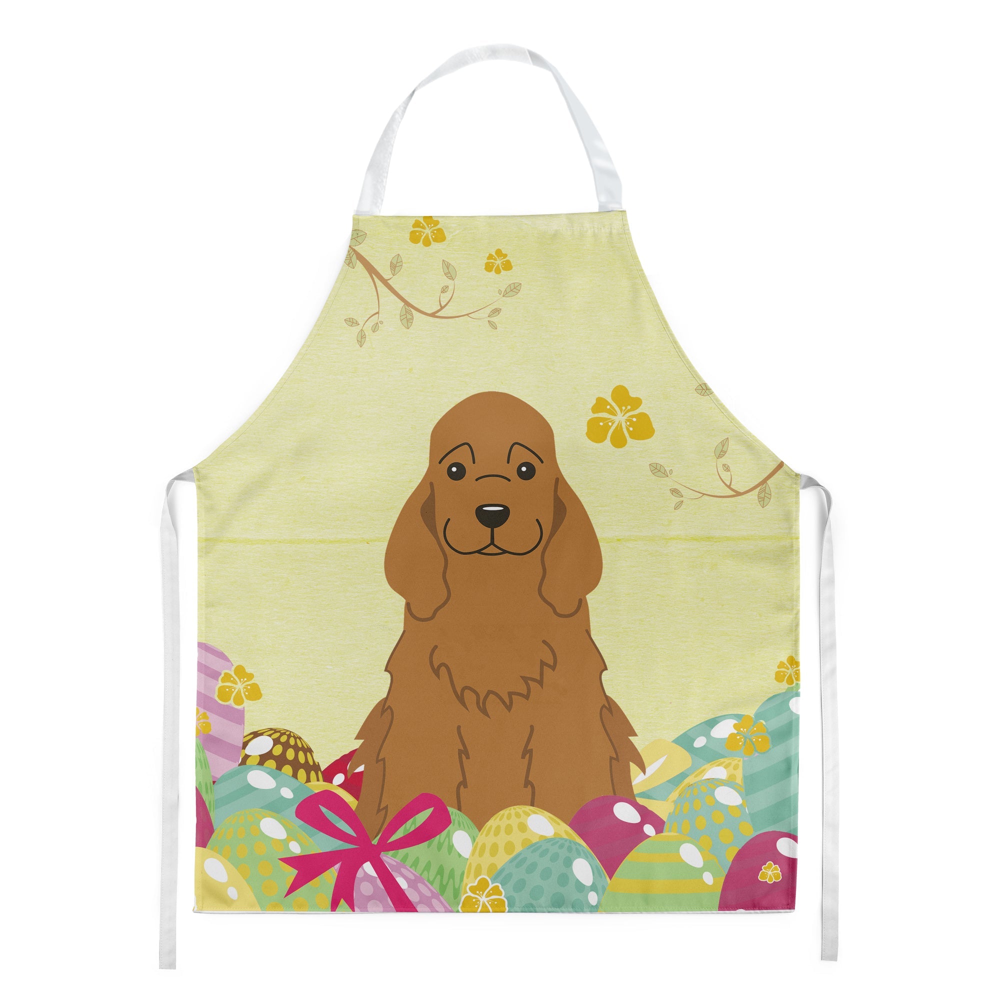 Easter Eggs Cocker Spaniel Red Apron Cooking Kitchen Server Baking Crafts Gardening for Adult Women Men, Unisex, Large, Multicolor
