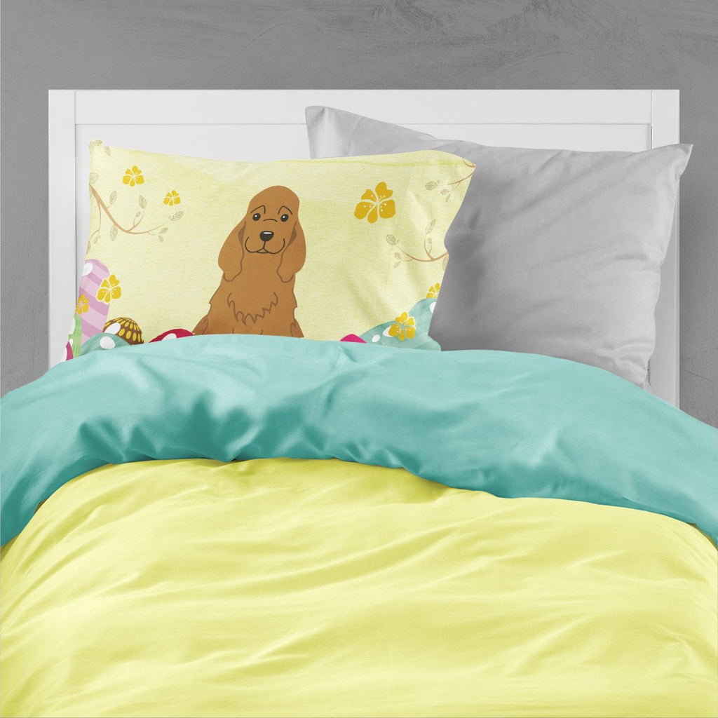 Easter Eggs Cocker Spaniel Red Standard Pillowcase Lightweight Super Soft Easy Care Decorative Artwork Pillowcase, Standard
