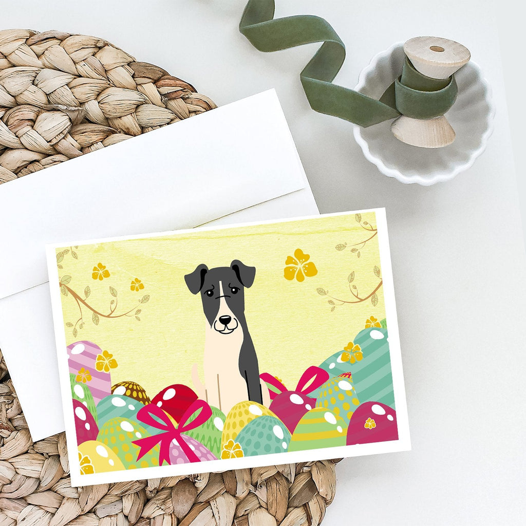 Easter Eggs Smooth Fox Terrier Greeting Cards Pack of 8 Blank Cards with Envelopes Whimsical A7 Size 5x7