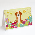 Easter Eggs English Foxhound Greeting Cards Pack of 8 Blank Cards with Envelopes Whimsical A7 Size 5x7
