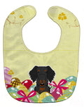 Easter Eggs Wire Haired Dachshund Black Tan Baby Bib Easy-Clean Baby Bib Baby Feeding Accessory Baby Mealtime Essential, 10 x 13, Multicolor
