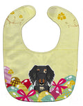 Easter Eggs Wire Haired Dachshund Dapple Baby Bib Easy-Clean Baby Bib Baby Feeding Accessory Baby Mealtime Essential, 10 x 13, Multicolor