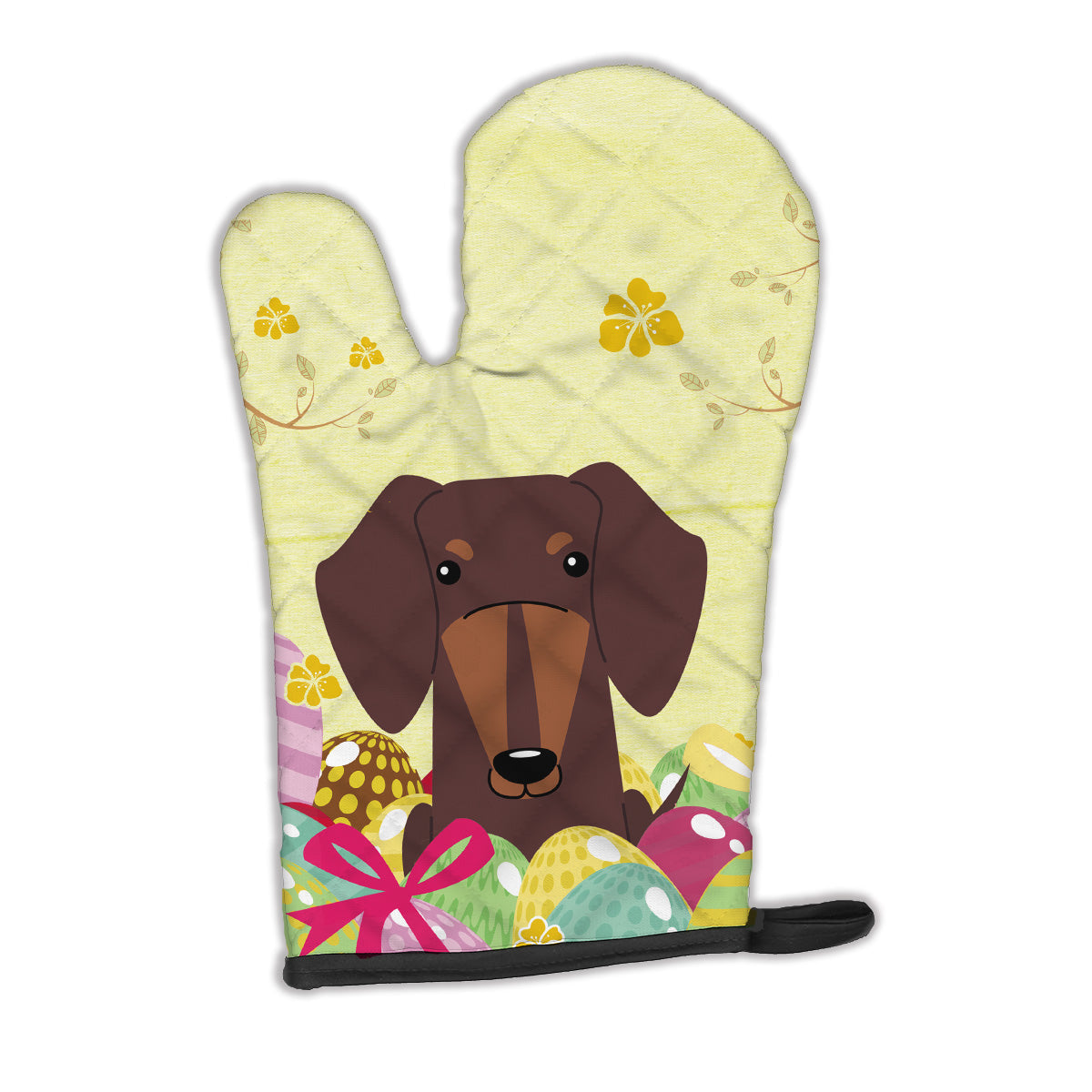 Easter Eggs Dachshund Chocolate Oven Mitt Heat Resistant Thick Oven Mitt for Hot Pans and Oven, Kitchen Mitt Protect Hands, Cooking Baking Glove