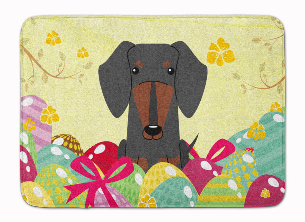 Easter Eggs Dachshund Black Tan Memory Foam Kitchen Mat Machine Washable Anti-Fatigue Cushion Comfort Bath or Kitchen Rug