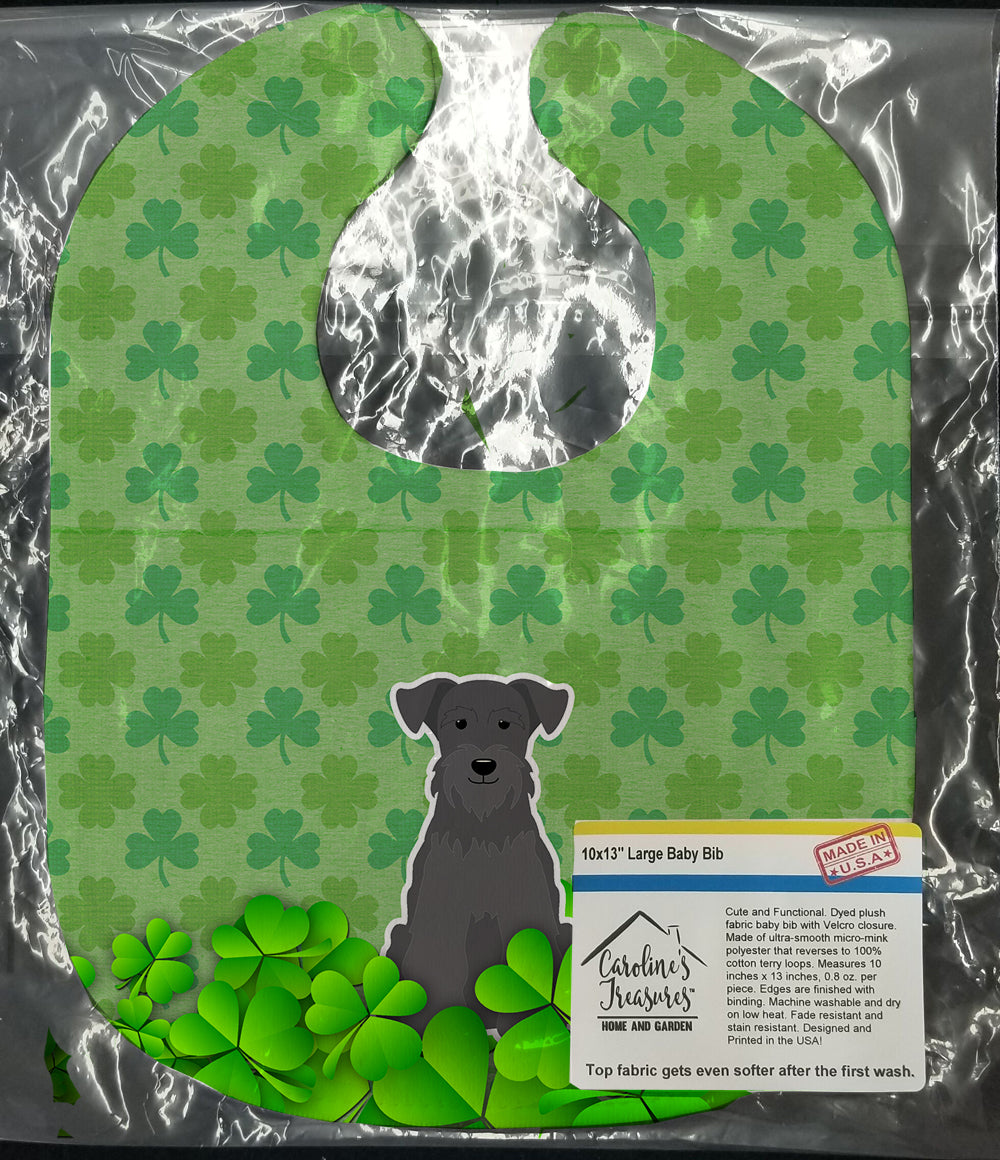 Miniature Schnauzer Black Shamrocks Baby Bib Easy-Clean Baby Bib Baby Feeding Accessory Baby Mealtime Essential, 10 x 13, Multicolor