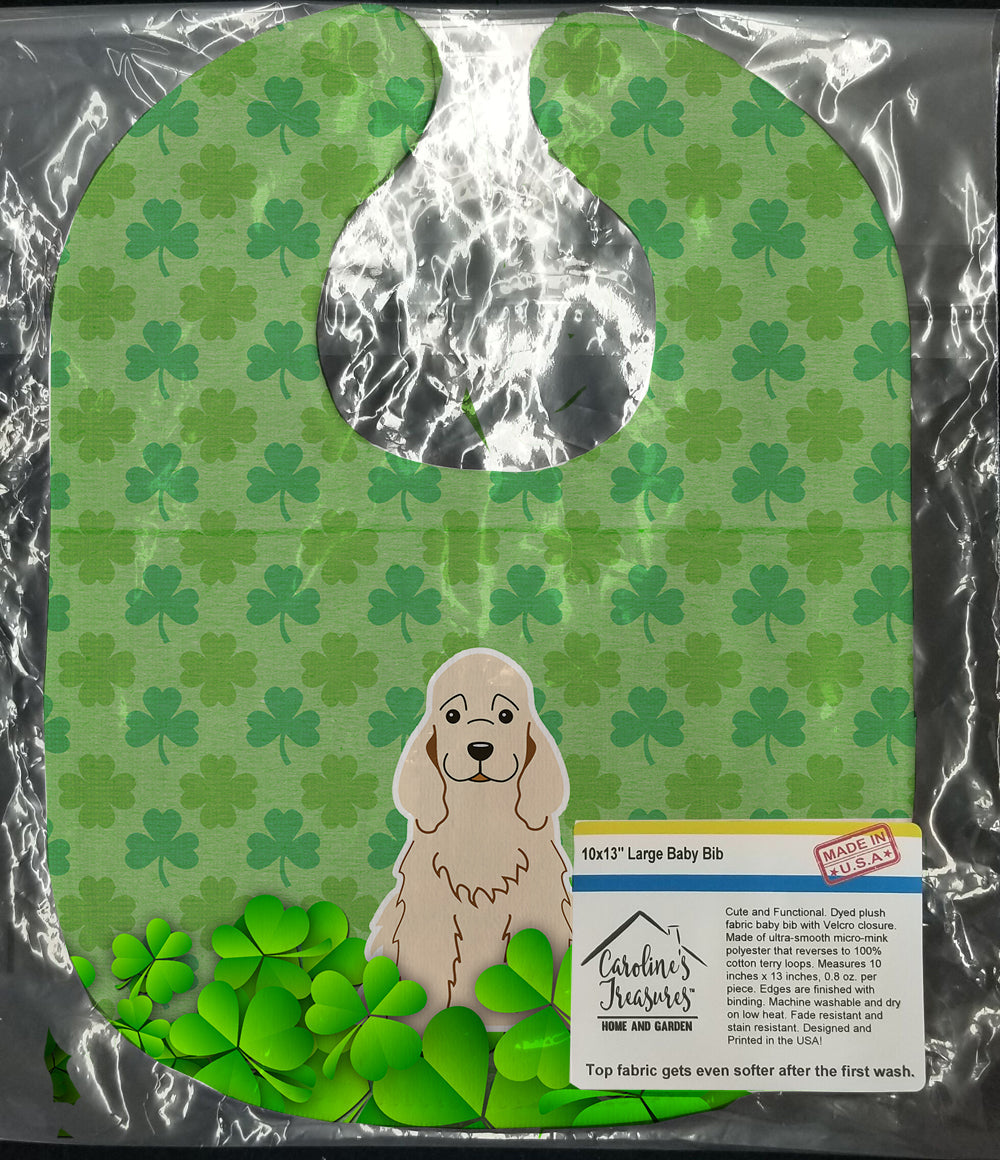 Cocker Spaniel Buff Shamrocks Baby Bib Easy-Clean Baby Bib Baby Feeding Accessory Baby Mealtime Essential, 10 x 13, Multicolor