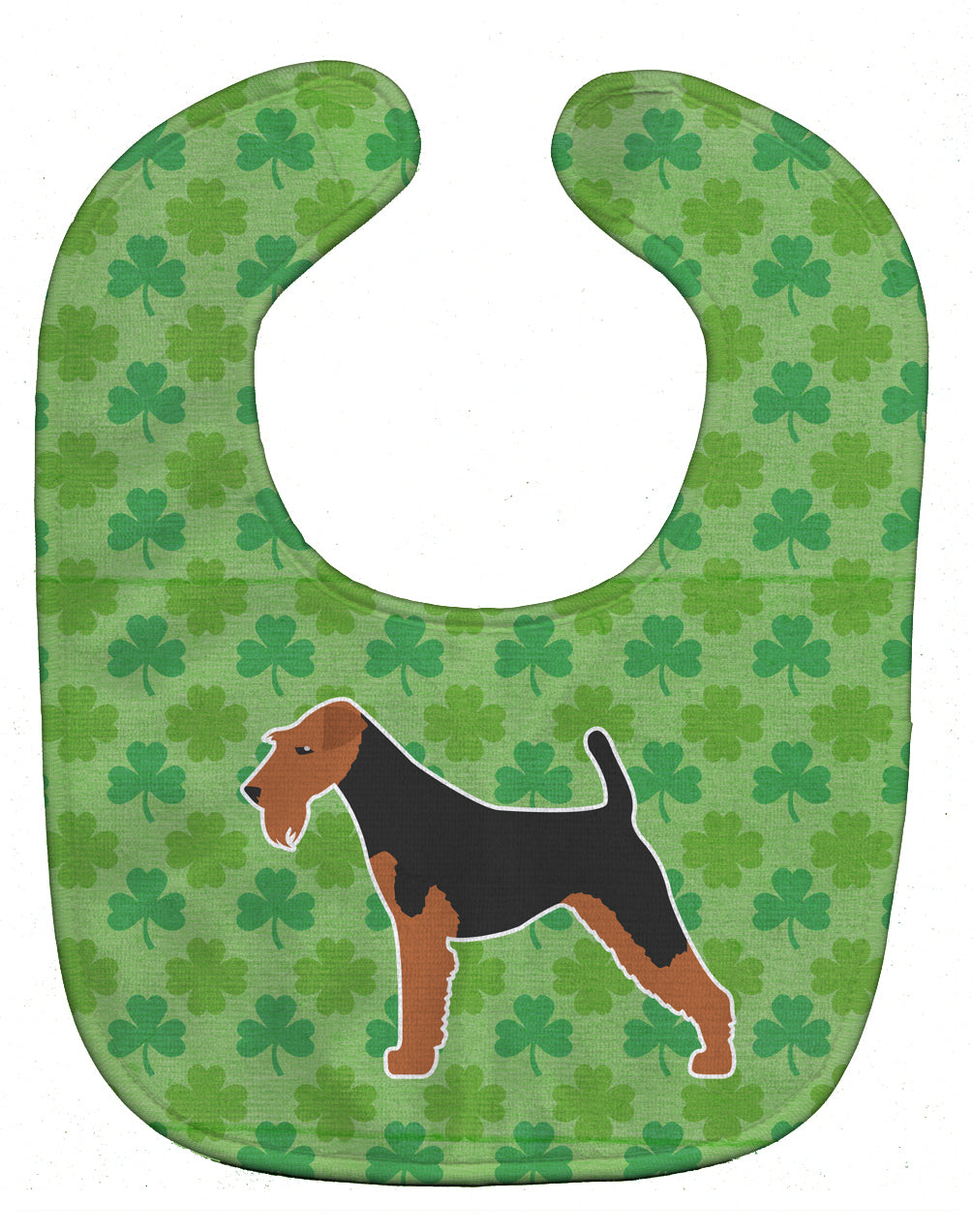 Airedale Terrier Shamrocks  Baby Bib Easy-Clean Baby Bib Baby Feeding Accessory Baby Mealtime Essential, 10 x 13, Multicolor