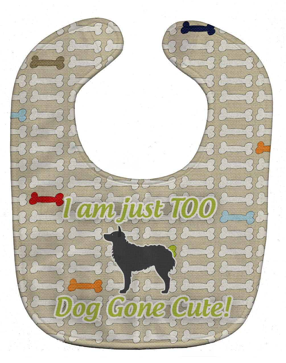 Croatian Sheepdog Dog Gone Cute Baby Bib Easy-Clean Baby Bib Baby Feeding Accessory Baby Mealtime Essential, 10 x 13, Multicolor