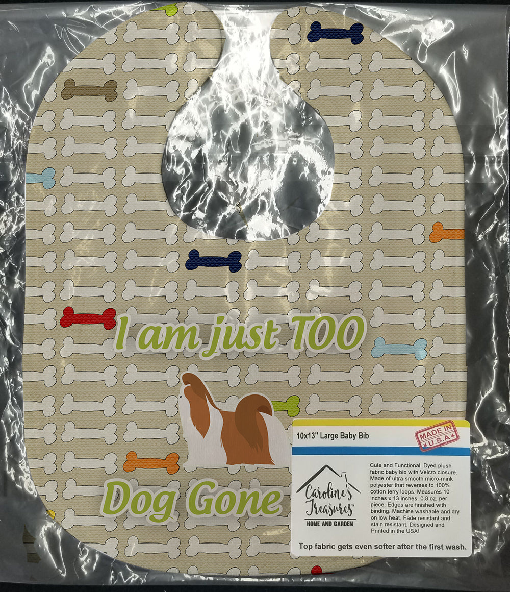 Shih Tzu Dog Gone Cute Baby Bib Easy-Clean Baby Bib Baby Feeding Accessory Baby Mealtime Essential, 10 x 13, Multicolor