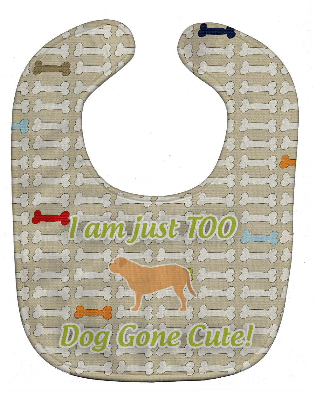 Dogue de Bordeaux Dog Gone Cute Baby Bib Easy-Clean Baby Bib Baby Feeding Accessory Baby Mealtime Essential, 10 x 13, Multicolor