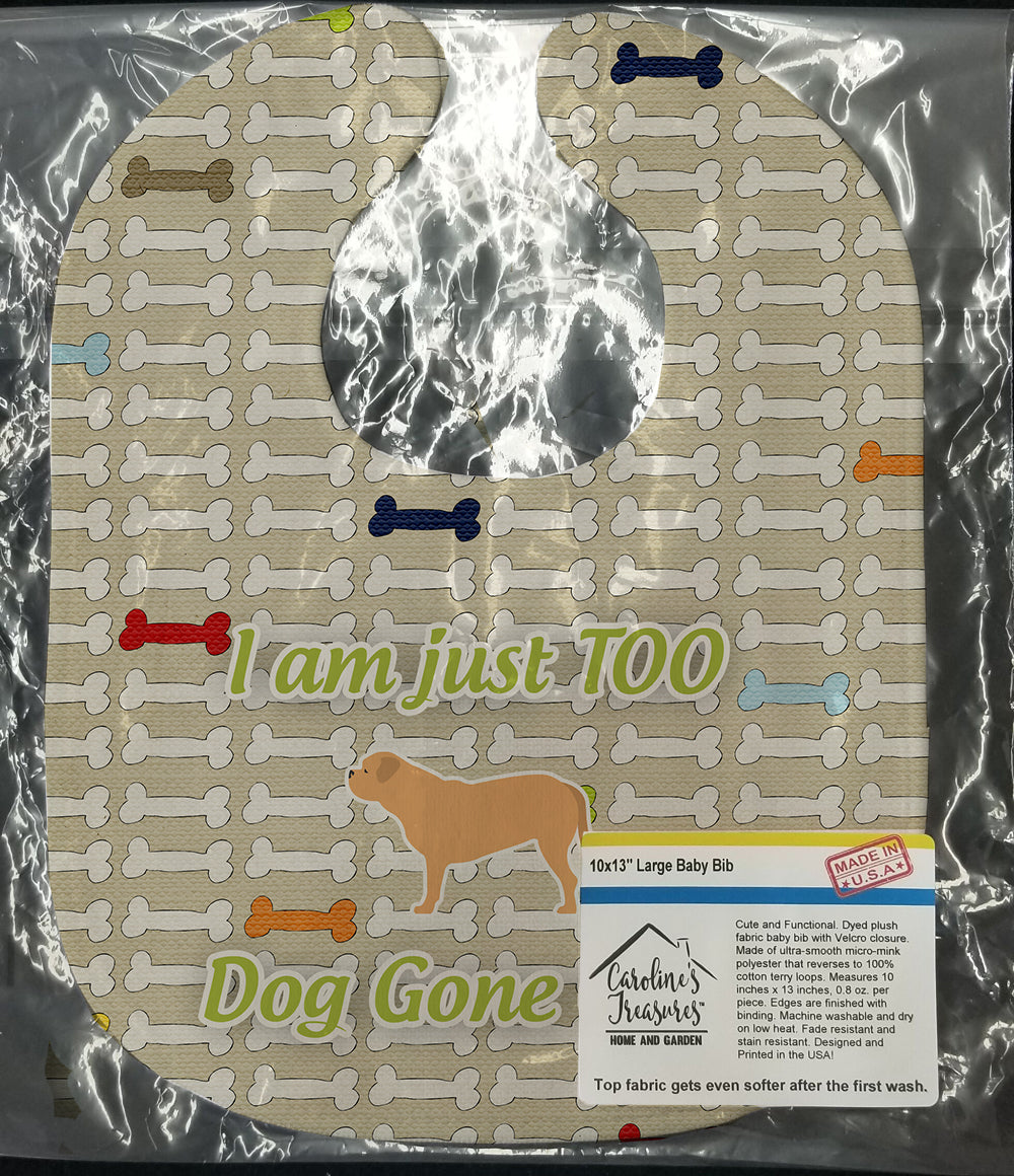 Dogue de Bordeaux Dog Gone Cute Baby Bib Easy-Clean Baby Bib Baby Feeding Accessory Baby Mealtime Essential, 10 x 13, Multicolor