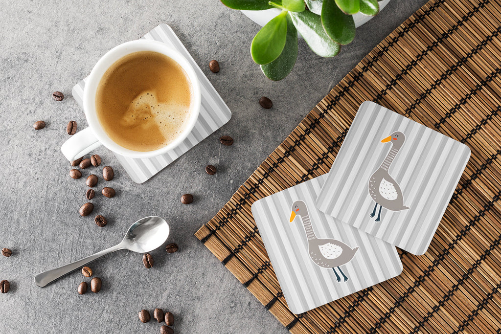 Grey Goose Foam Coasters Set of 4 Cup Coasters for Indoor Outdoor, Tabletop Protection, Anti Slip, Mouse pad Material