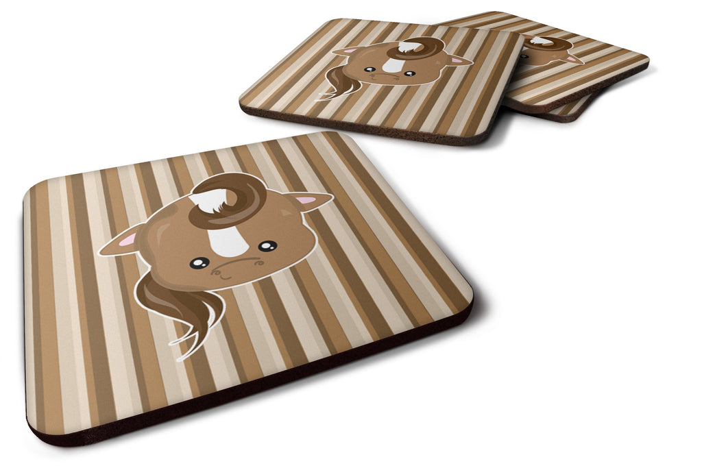Horse Face Foam Coasters Set of 4 Cup Coasters for Indoor Outdoor, Tabletop Protection, Anti Slip, Mouse pad Material