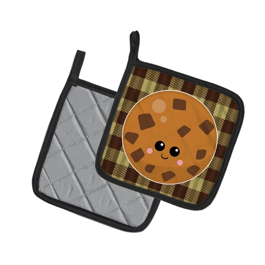 Cookie Face Pot Holder Set of 2 Heat Resistant Quilted Hot Pads 7.5 x 7.5 Inch, Insulated Kitchen Trivets for Cooking & Baking