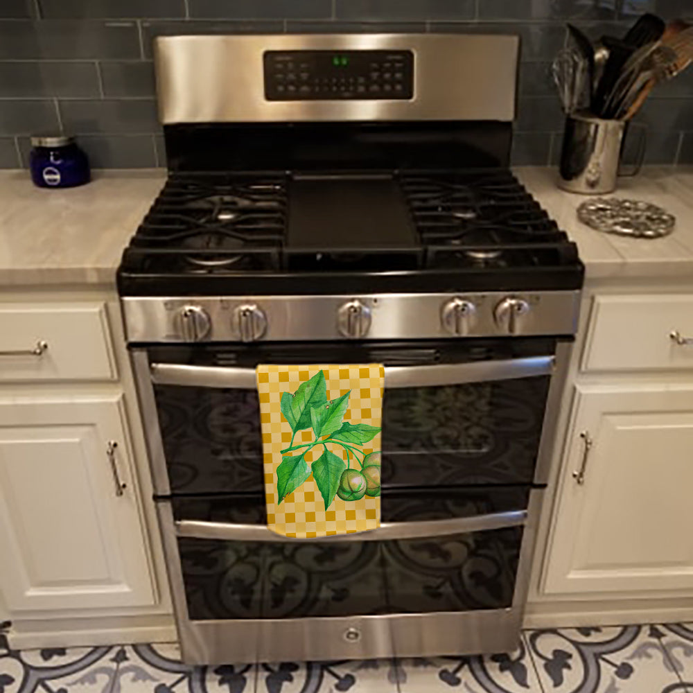 Candlenut on Basketweave Kitchen Towel Velour Plush Front and Cotton Loop Back Machine Washable