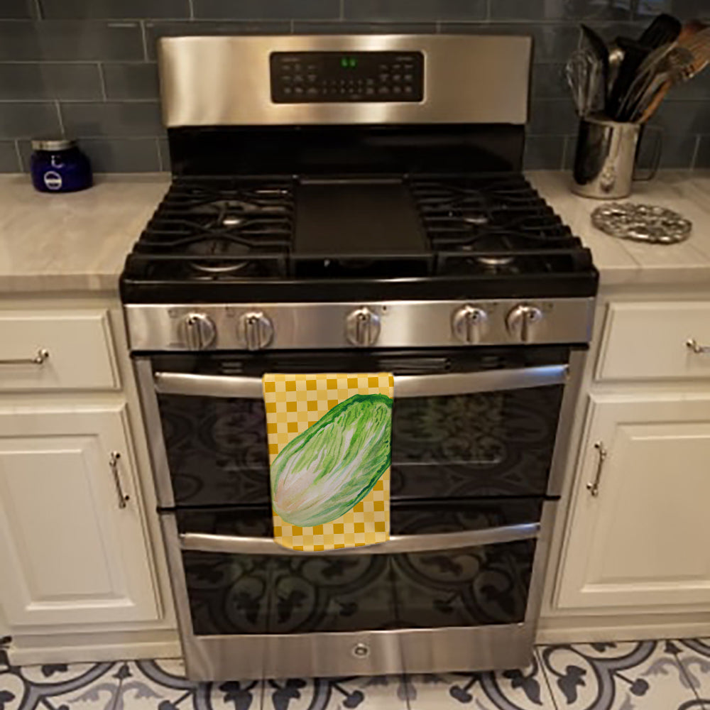 Chinese Cabbage on Basketweave Kitchen Towel Velour Plush Front and Cotton Loop Back Machine Washable