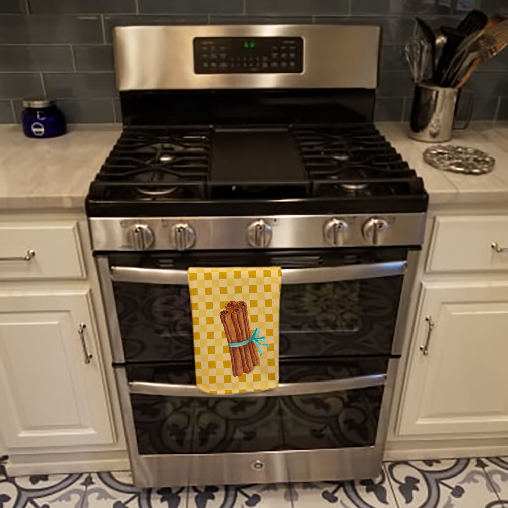 Cinnamon on Basketweave Kitchen Towel Velour Plush Front and Cotton Loop Back Machine Washable