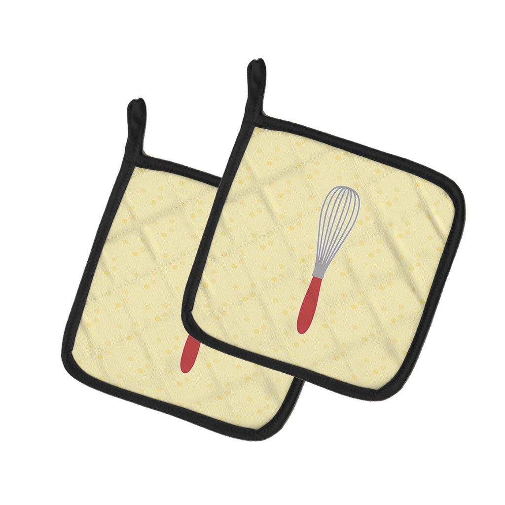 Wisk on Yellow Pot Holder Set of 2 Heat Resistant Quilted Hot Pads 7.5 x 7.5 Inch, Insulated Kitchen Trivets for Cooking & Baking