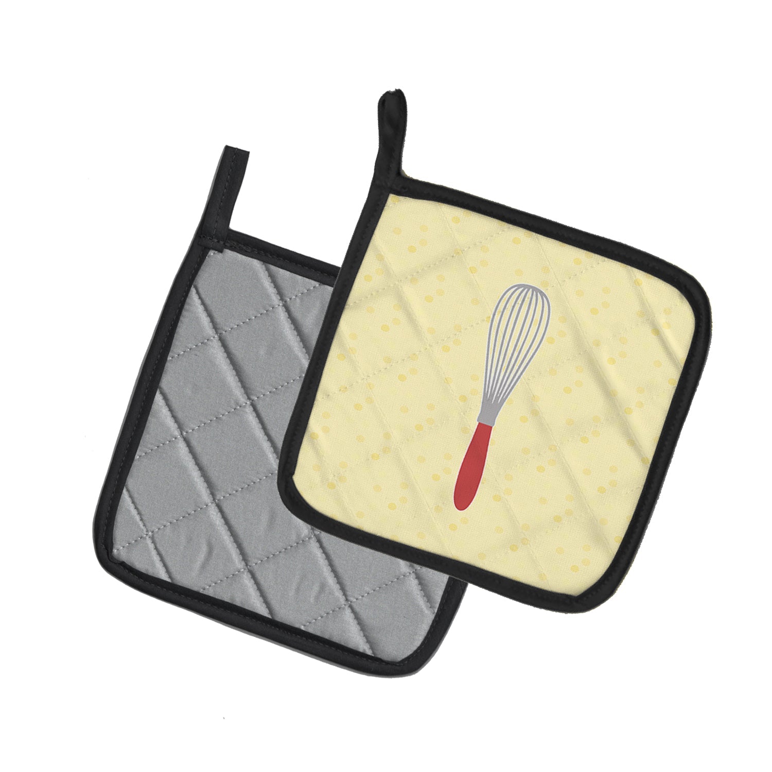 Wisk on Yellow Pot Holder Set of 2 Heat Resistant Quilted Hot Pads 7.5 x 7.5 Inch, Insulated Kitchen Trivets for Cooking & Baking