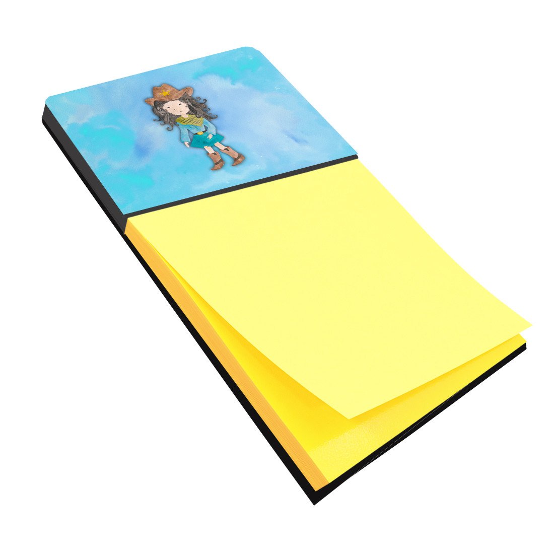 Cowgirl Watercolor Watercolor Sticky Note Holder Refillable Dispenser Desk Accessory 3x3 Pad Gift