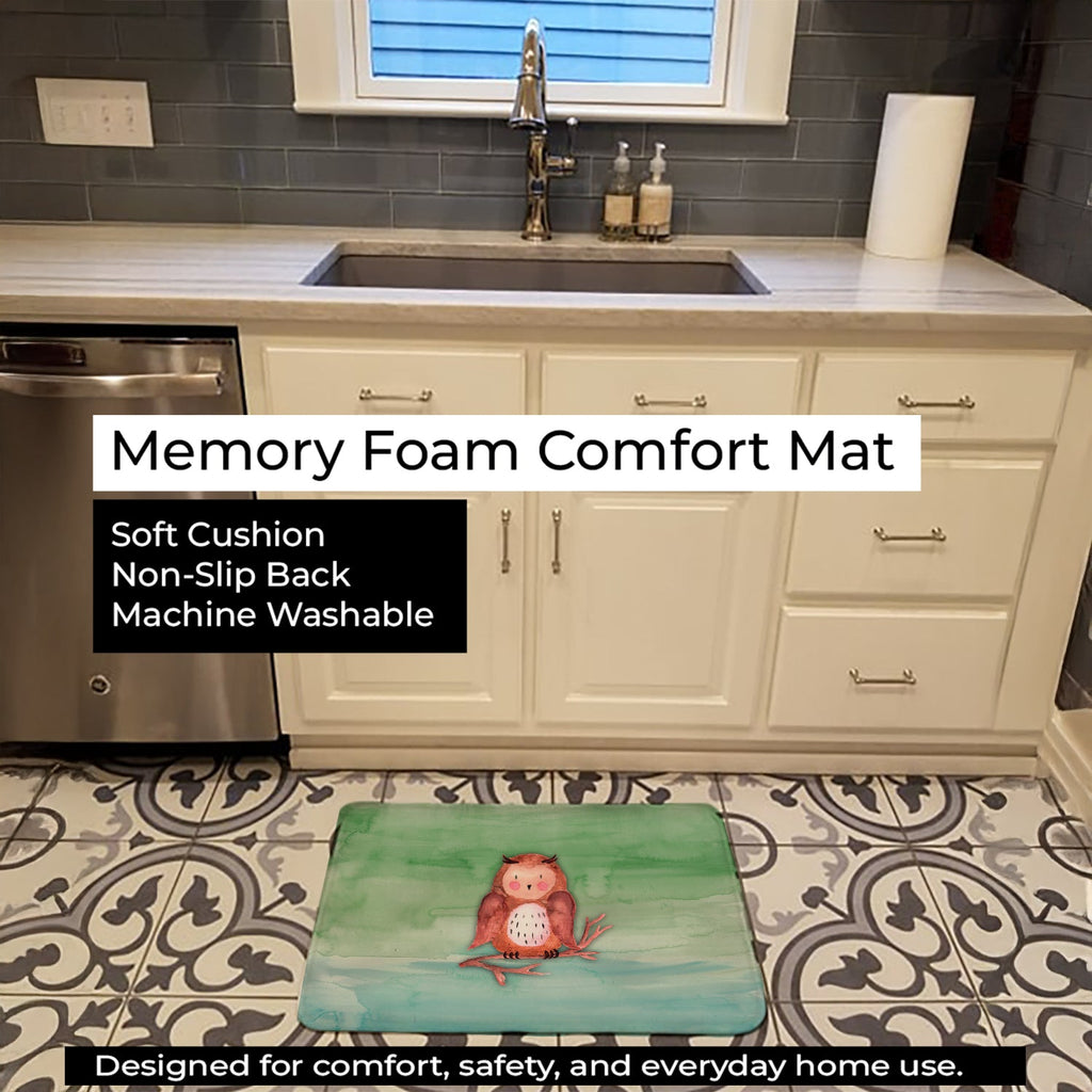 Brown Owl Watercolor Memory Foam Kitchen Mat Machine Washable Anti-Fatigue Cushion Comfort Bath or Kitchen Rug