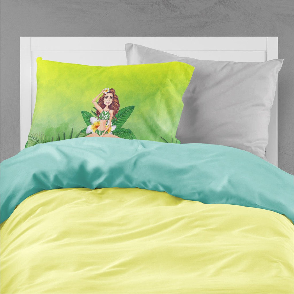 Welcome Lady in Bikini Summer Standard Pillowcase Lightweight Super Soft Easy Care Decorative Artwork Pillowcase, Standard