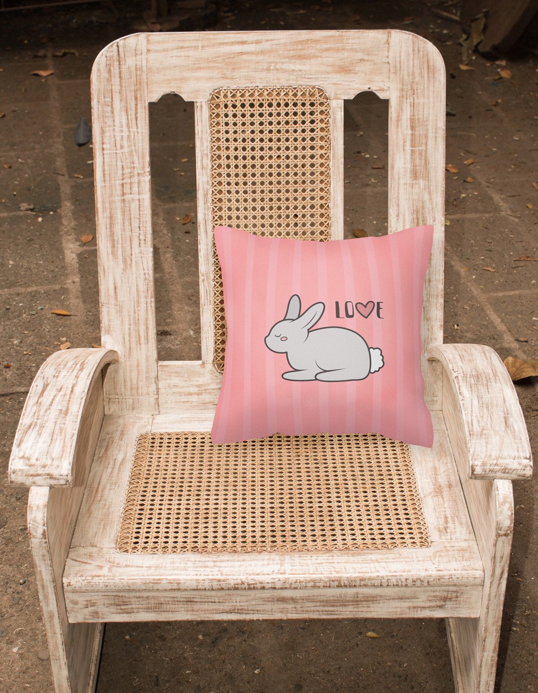 Nursery Love Bunny Rabbit Decorative Throw Pillow 18x18 Indoor Outdoor Accent Cushion, Fabric Cover with Insert for Sofa, Bed, Porch & Living Room