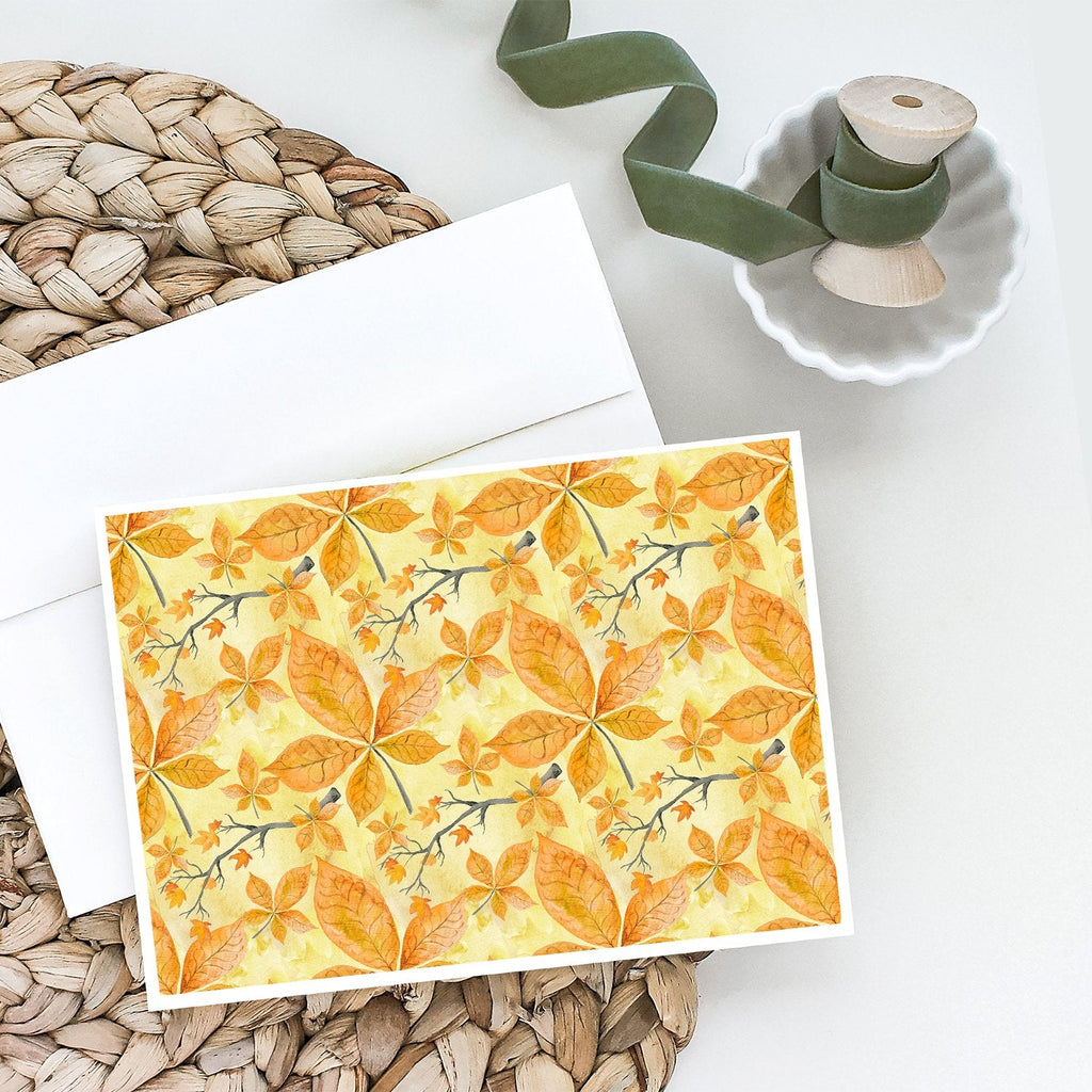 Fall Leaves and Branches Greeting Cards Pack of 8 Blank Cards with Envelopes Whimsical A7 Size 5x7