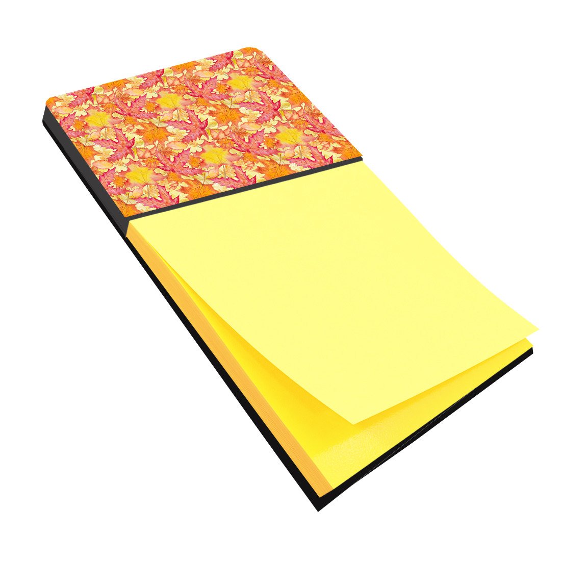 Fall Leaves Watercolor Red Watercolor Sticky Note Holder Refillable Dispenser Desk Accessory 3x3 Pad Gift
