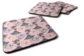 Watercolor Fashion Diva on Pink Foam Coasters Set of 4 Cup Coasters for Indoor Outdoor, Tabletop Protection, Anti Slip, Mouse pad Material