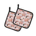 Fashion Diva Shoes and Purses Pot Holder Set of 2 Heat Resistant Quilted Hot Pads 7.5 x 7.5 Inch, Insulated Kitchen Trivets for Cooking & Baking
