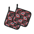 Watecolor Halloween Vampire Teeth Pot Holder Set of 2 Heat Resistant Quilted Hot Pads 7.5 x 7.5 Inch, Insulated Kitchen Trivets for Cooking & Baking