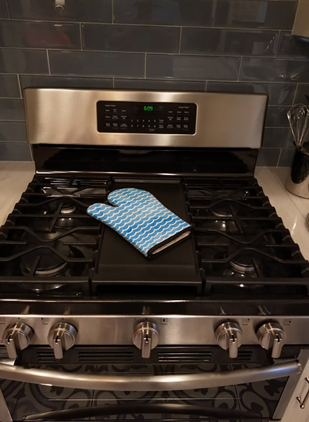 Beach Watercolor Waves Oven Mitt Heat Resistant Thick Oven Mitt for Hot Pans and Oven, Kitchen Mitt Protect Hands, Cooking Baking Glove