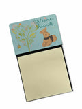 Welcome Friends Airedale Terrier Watercolor Sticky Note Holder Refillable Dispenser Desk Accessory 3x3 Pad Gift