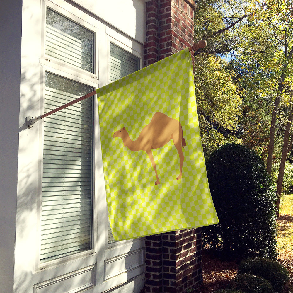 Arabian Camel Dromedary Green House Flag 28x40 Porch Sleeve Pole Decorative Outside Yard Banner Artwork Wall Hanging, Polyester