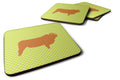 Highland Cow Green Foam Coasters Set of 4 Cup Coasters for Indoor Outdoor, Tabletop Protection, Anti Slip, Mouse pad Material