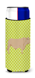 Charolais Cow Green Slim Can Hugger , Insulated Foam Hugger for 12 oz Slim Cans, Beer Bottles & Water Bottles, Printed in USA
