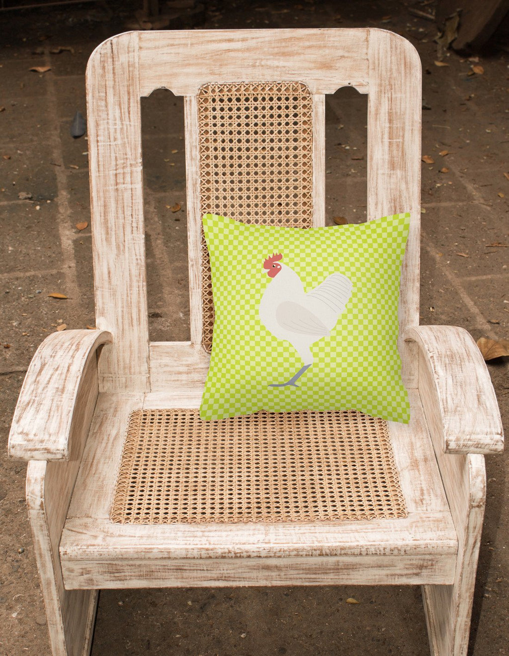 German Langshan Chicken Green Decorative Throw Pillow 18x18 Indoor Outdoor Accent Cushion, Fabric Cover with Insert for Sofa, Bed, Porch & Living Room