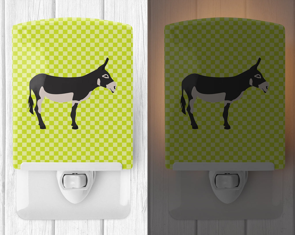 American Mammoth Jack Donkey Green Ceramic Night Light Compact, UL-Certified, Ideal for Bedroom, Bathroom, Nursery, Hallway, Kitchen, 6x4x3, Multicolor