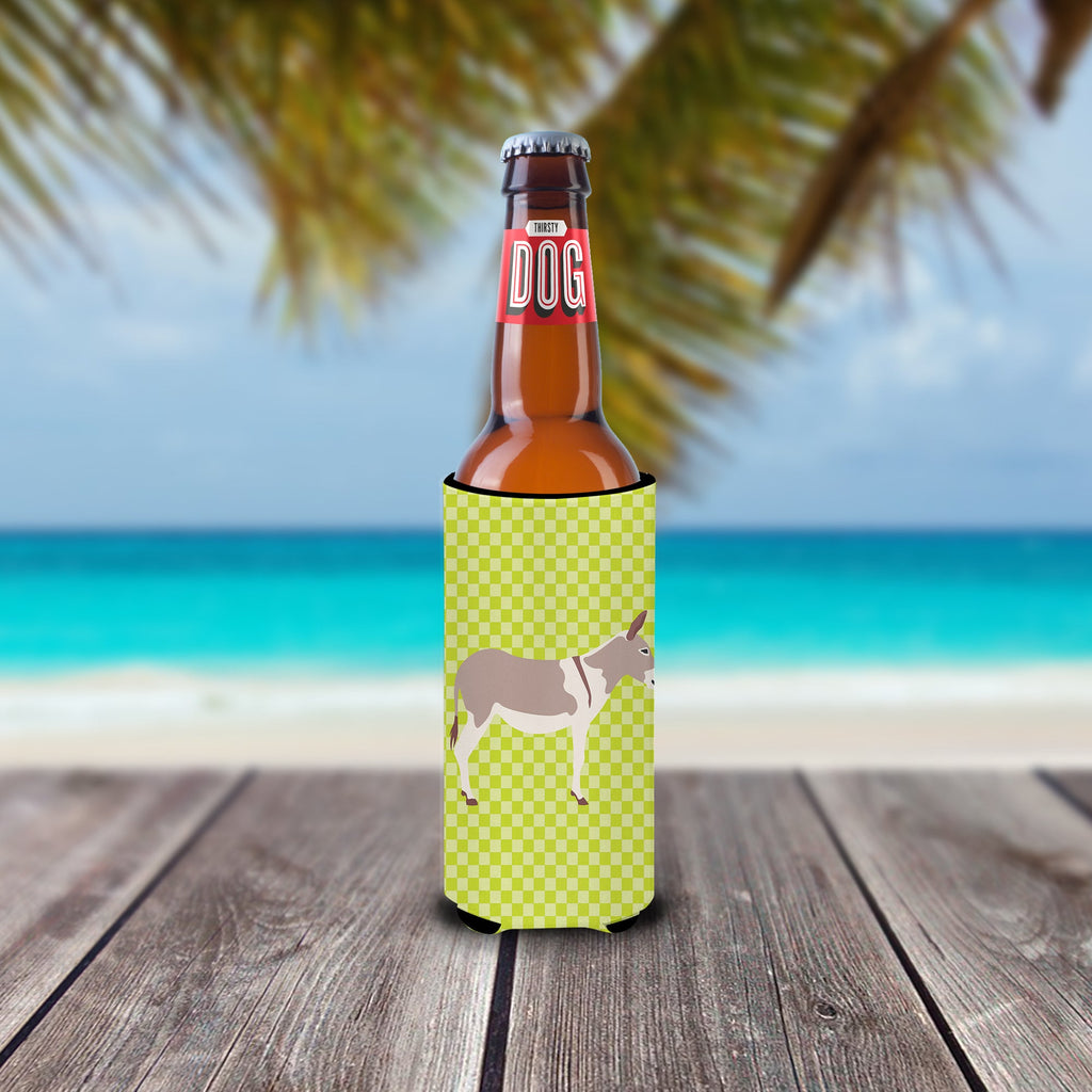 Australian Teamster Donkey Green Slim Can Hugger , Insulated Foam Hugger for 12 oz Slim Cans, Beer Bottles & Water Bottles, Printed in USA