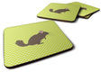 Chinchilla Green Foam Coasters Set of 4 Cup Coasters for Indoor Outdoor, Tabletop Protection, Anti Slip, Mouse pad Material