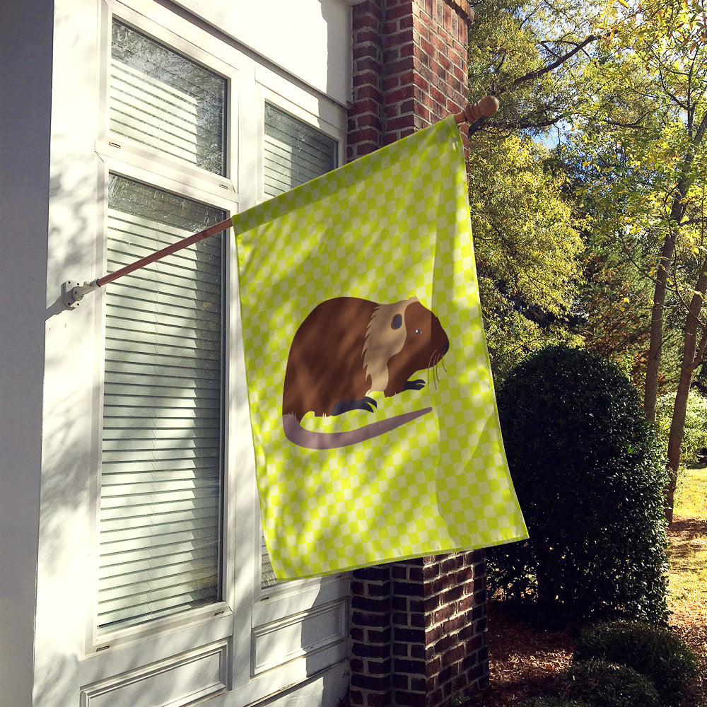 Coypu Nutria River Rat Green House Flag 28x40 Porch Sleeve Pole Decorative Outside Yard Banner Artwork Wall Hanging, Polyester