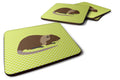 Coypu Nutria River Rat Green Foam Coasters Set of 4 Cup Coasters for Indoor Outdoor, Tabletop Protection, Anti Slip, Mouse pad Material