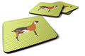 Anglo-nubian Nubian Goat Green Foam Coasters Set of 4 Cup Coasters for Indoor Outdoor, Tabletop Protection, Anti Slip, Mouse pad Material