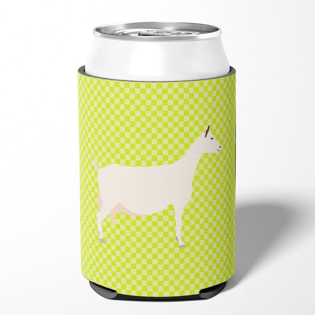 Saanen Goat Green Can or Bottle Hugger Cooler Sleeve for Standard 12 oz Cans, Insulated Foam Beer & Soda Can Hugger Reusable
