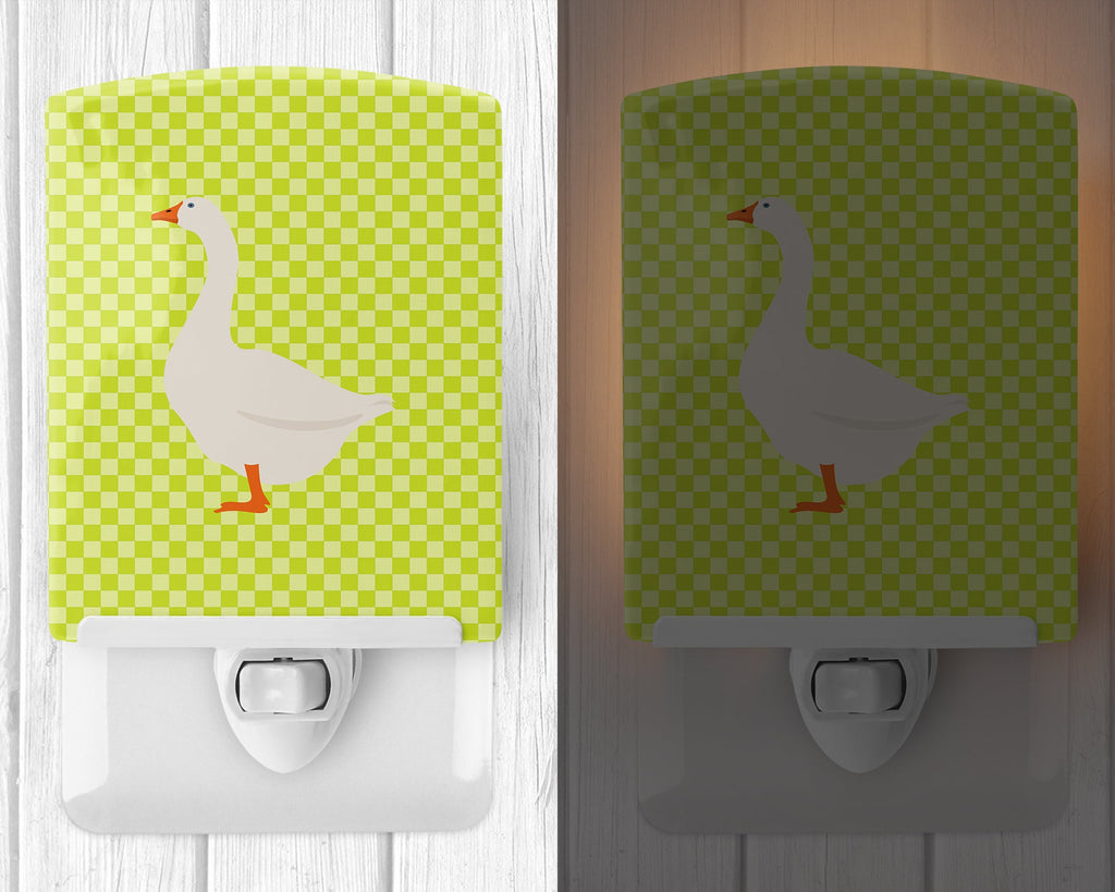 Embden Goose Green Ceramic Night Light Compact, UL-Certified, Ideal for Bedroom, Bathroom, Nursery, Hallway, Kitchen, 6x4x3, Multicolor