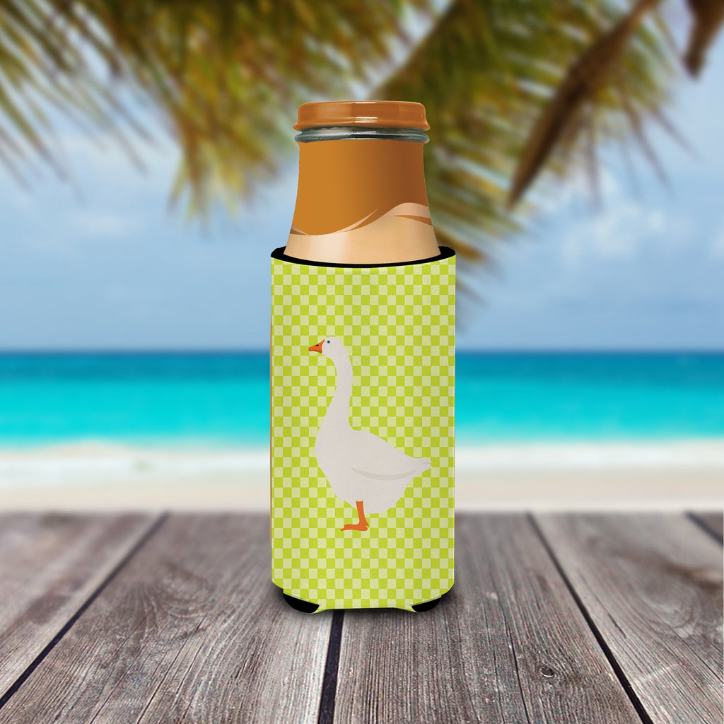 Embden Goose Green Slim Can Hugger , Insulated Foam Hugger for 12 oz Slim Cans, Beer Bottles & Water Bottles, Printed in USA