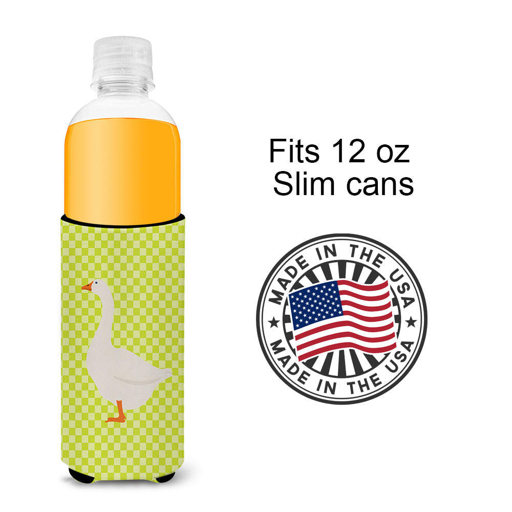 Embden Goose Green Slim Can Hugger , Insulated Foam Hugger for 12 oz Slim Cans, Beer Bottles & Water Bottles, Printed in USA